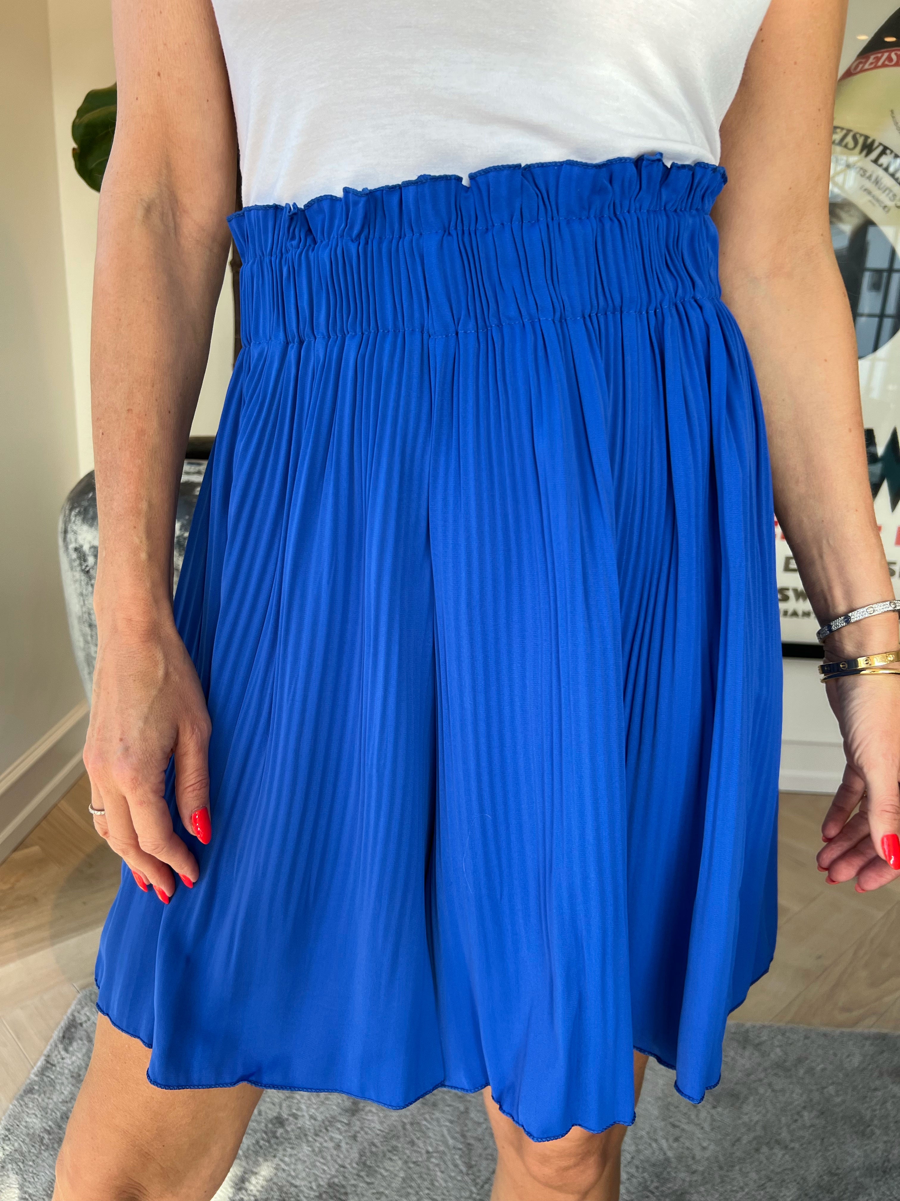 Diddi - Plisseret shorts med elastikkant i livet